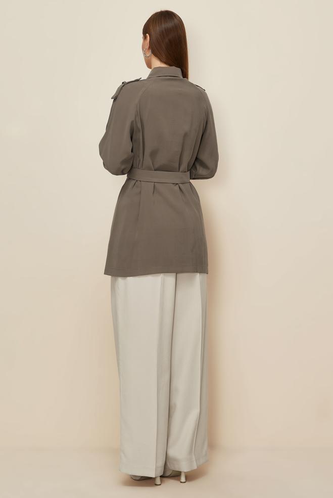 Tesettür giyim VİZON 46028 ROLEX 421 TUNİK 38-44 TEK40 - ALVİNA