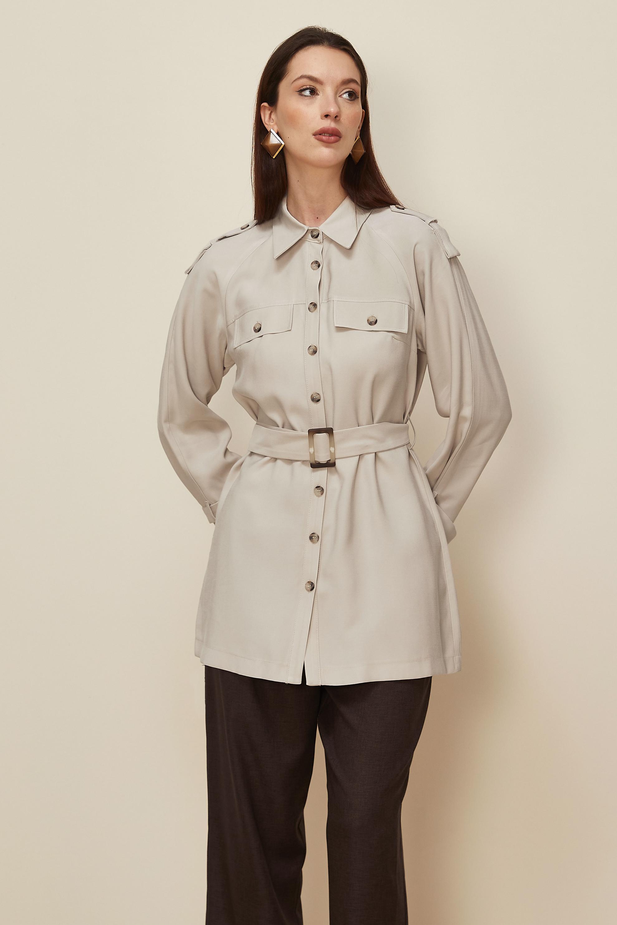 Hijab clothing BEIGE BELTED TUNIC 46028