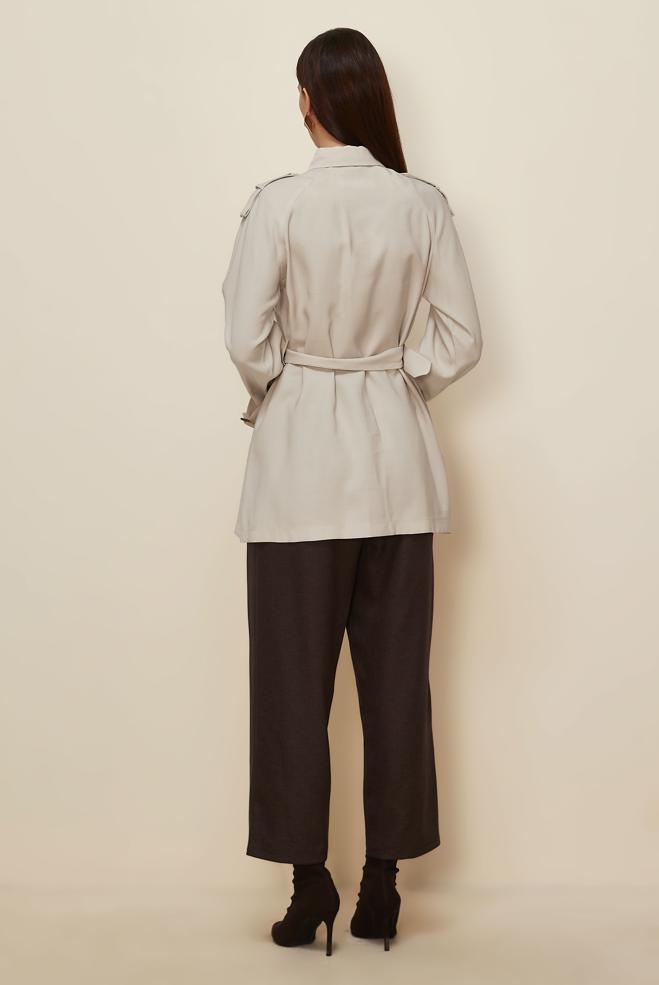 Hijab clothing BEIGE BELTED TUNIC 46028 - ALVİNA