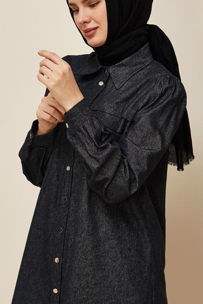 Tesettür giyim LACİVERT 46034 90607 TUNİK 38-44 TEK40 - ALVİNA