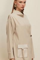 SUNİ DERİ CEP DETAYLI TUNİK 46043