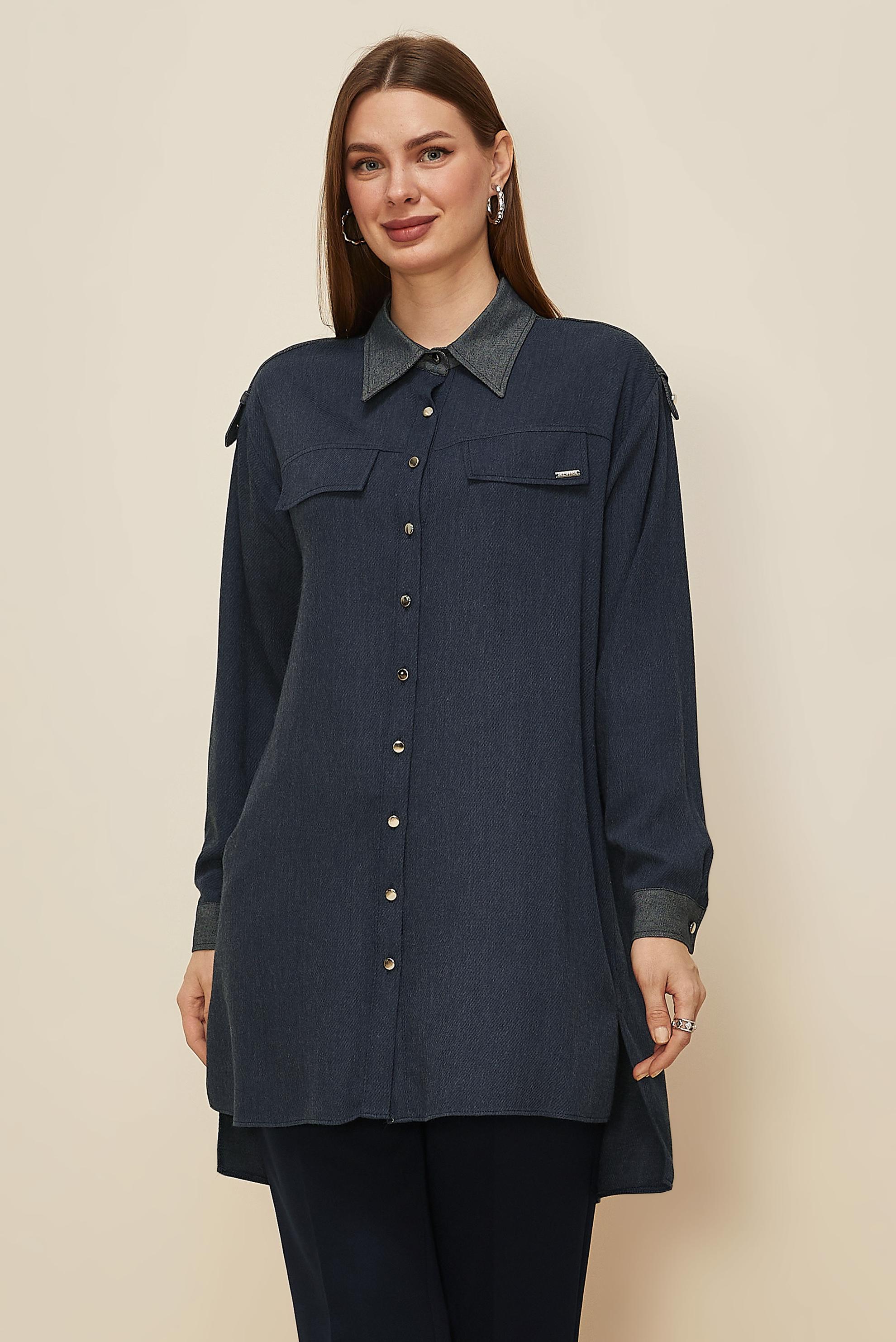 Tesettür giyim LACİVERT 46044 ARENDAL 70038 TUNİK 38-46 TEK 40