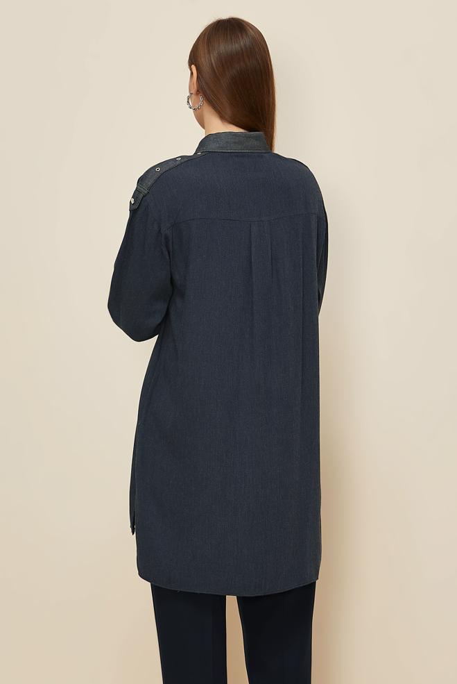 Tesettür giyim LACİVERT 46044 ARENDAL 70038 TUNİK 38-46 TEK 40 - ALVİNA