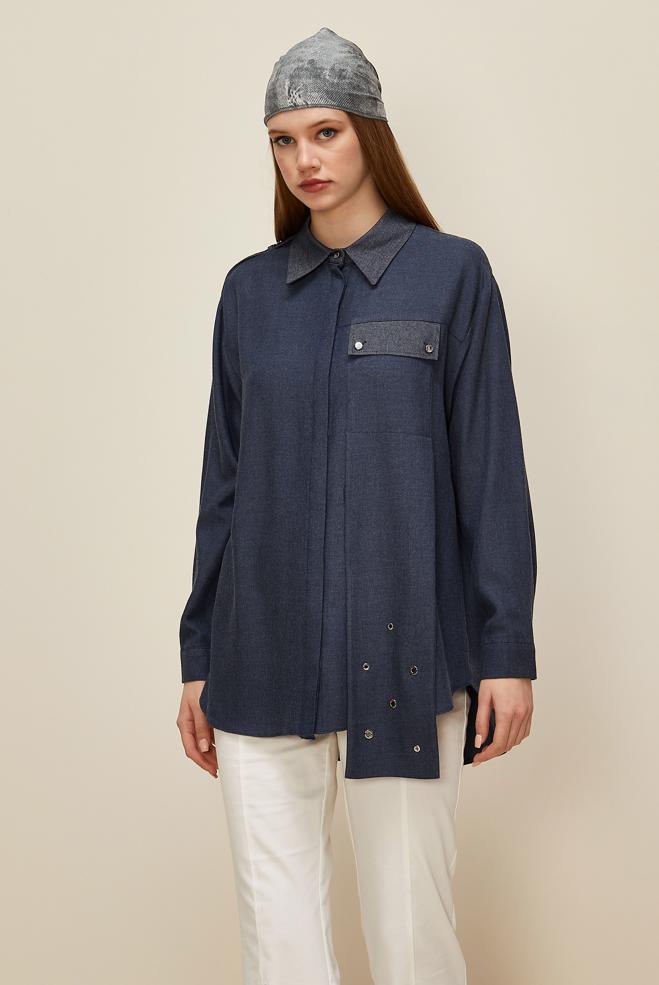 Tesettür giyim LACİVERT 46048 ARENDAL 70044 TUNİK 38-44 TEK40 - ALVİNA