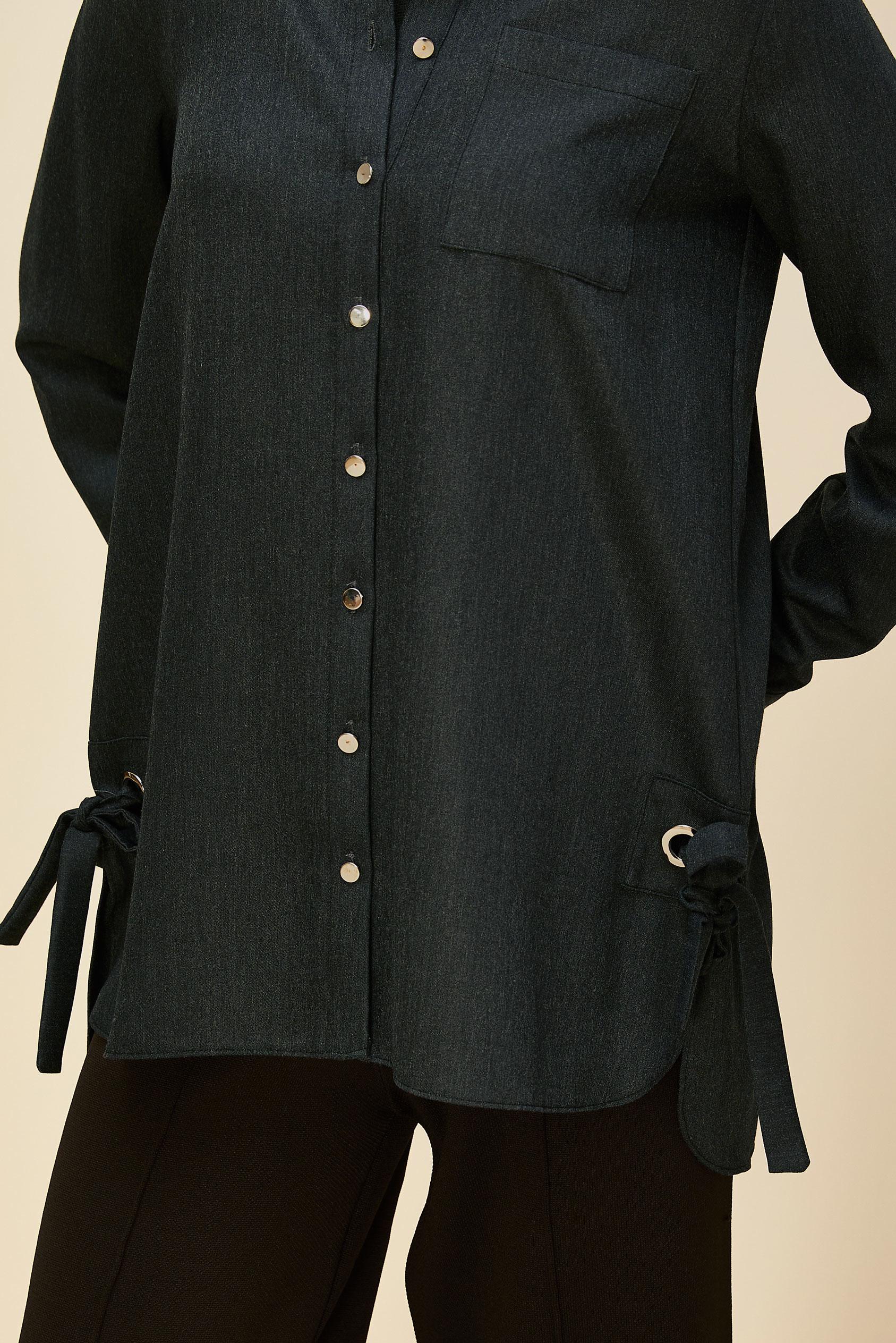 Tesettür giyim GRİ BAĞLAMA DETAYLI TUNİK 46050