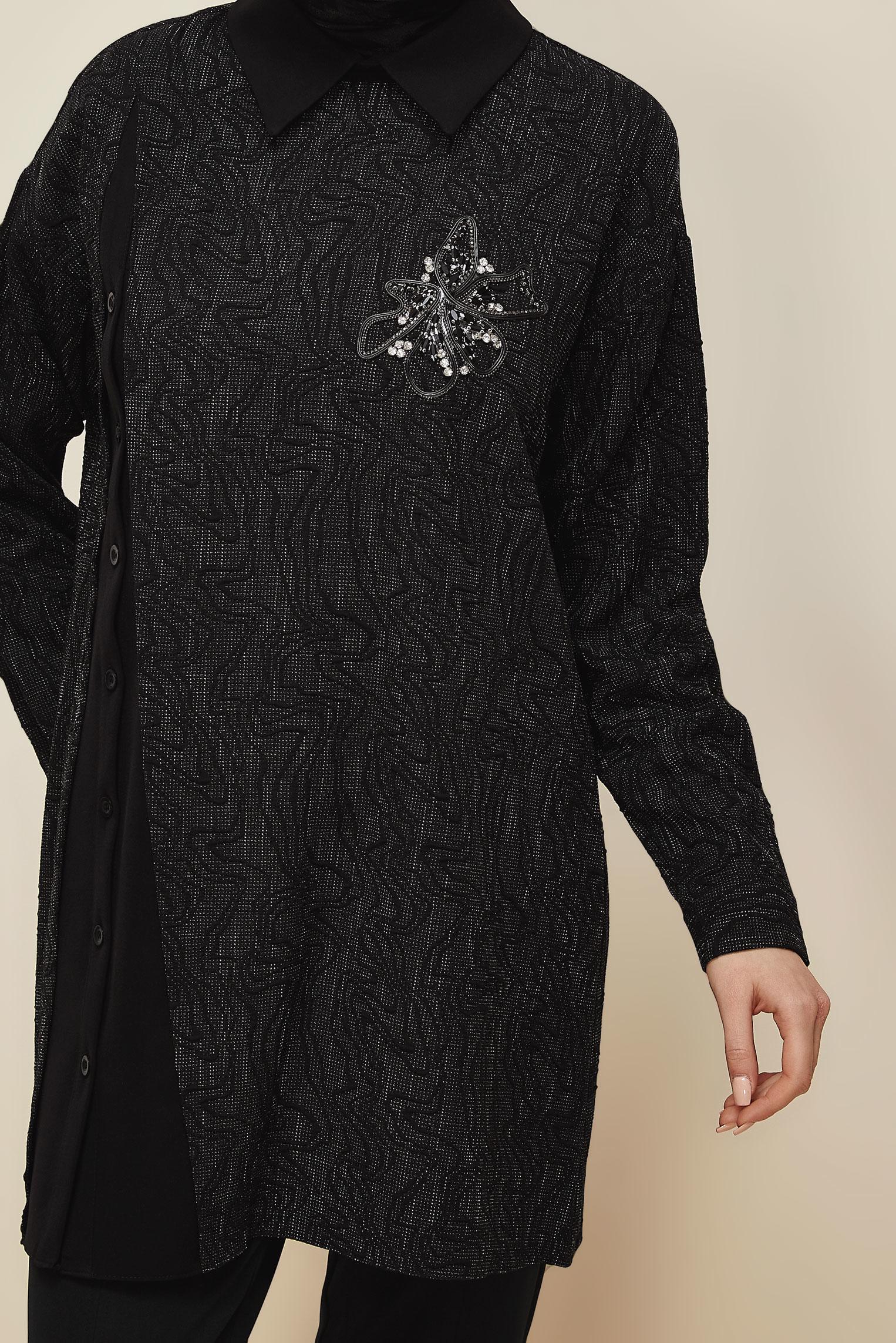 Hijab clothing BLACK 46051 9836 TUNİK 40-46 TEK 38