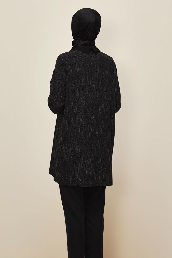 Tesettür giyim SİYAH 46051 9836 TUNİK 40-46 TEK 38 - ALVİNA