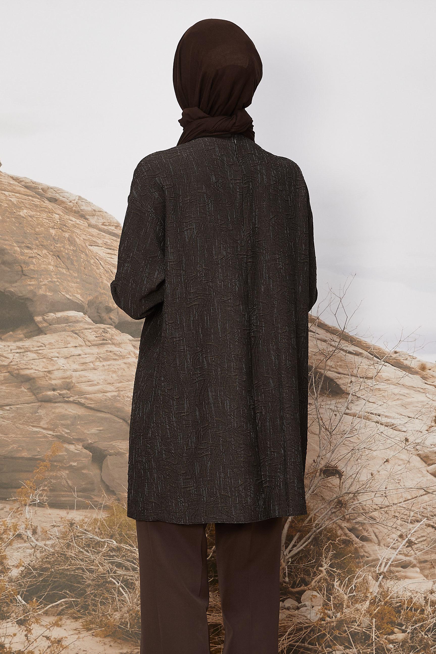 Hijab clothing BROWN GEM DETAILED TUNIC 46051