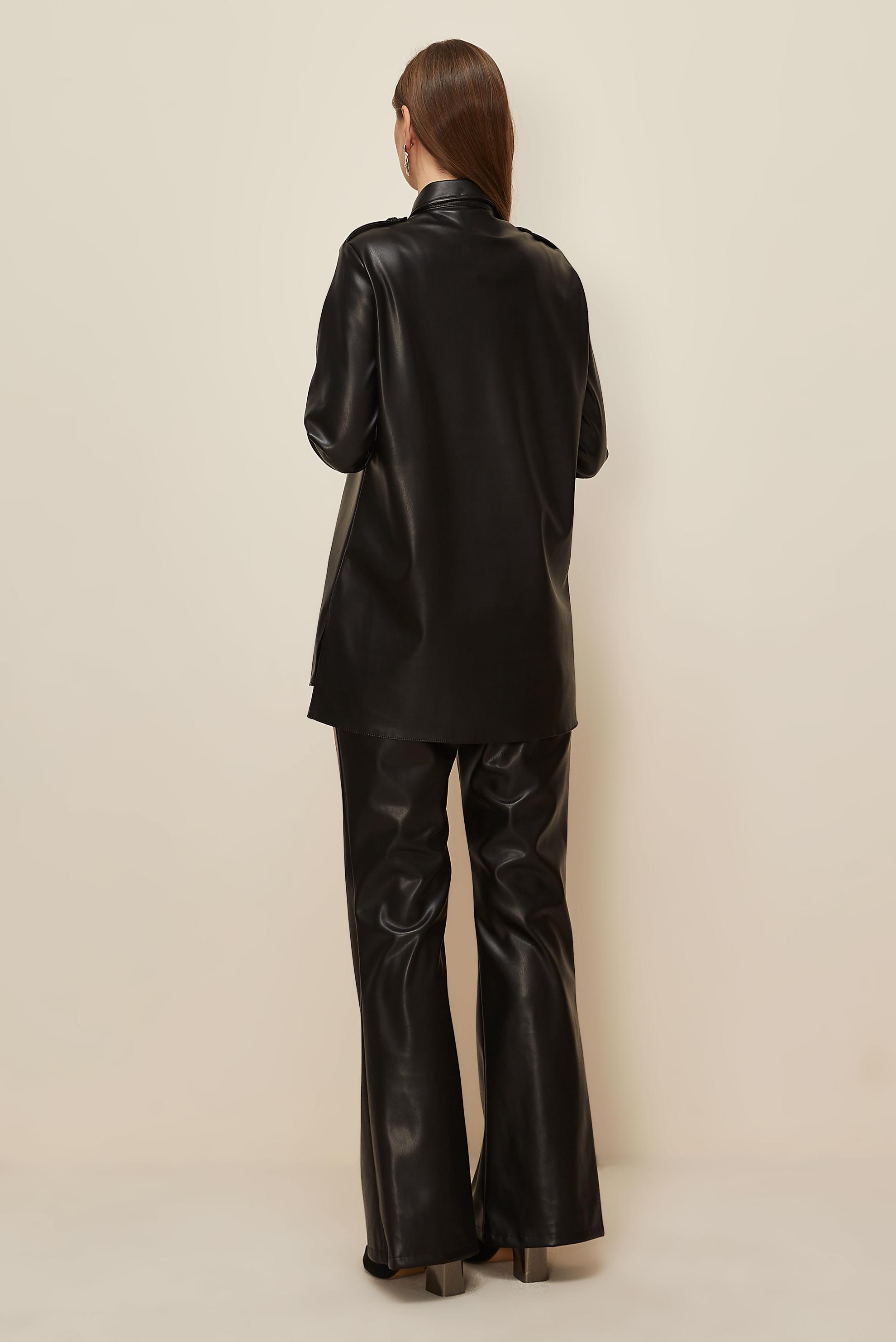 Tesettür giyim SİYAH 46063 ZARA DERİ TUNİK 38-46 TEK 42 ÇİFT 40