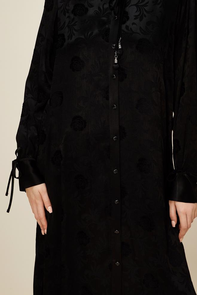 Hijab clothing BLACK SATIN TUNIC 46076 - ALVİNA