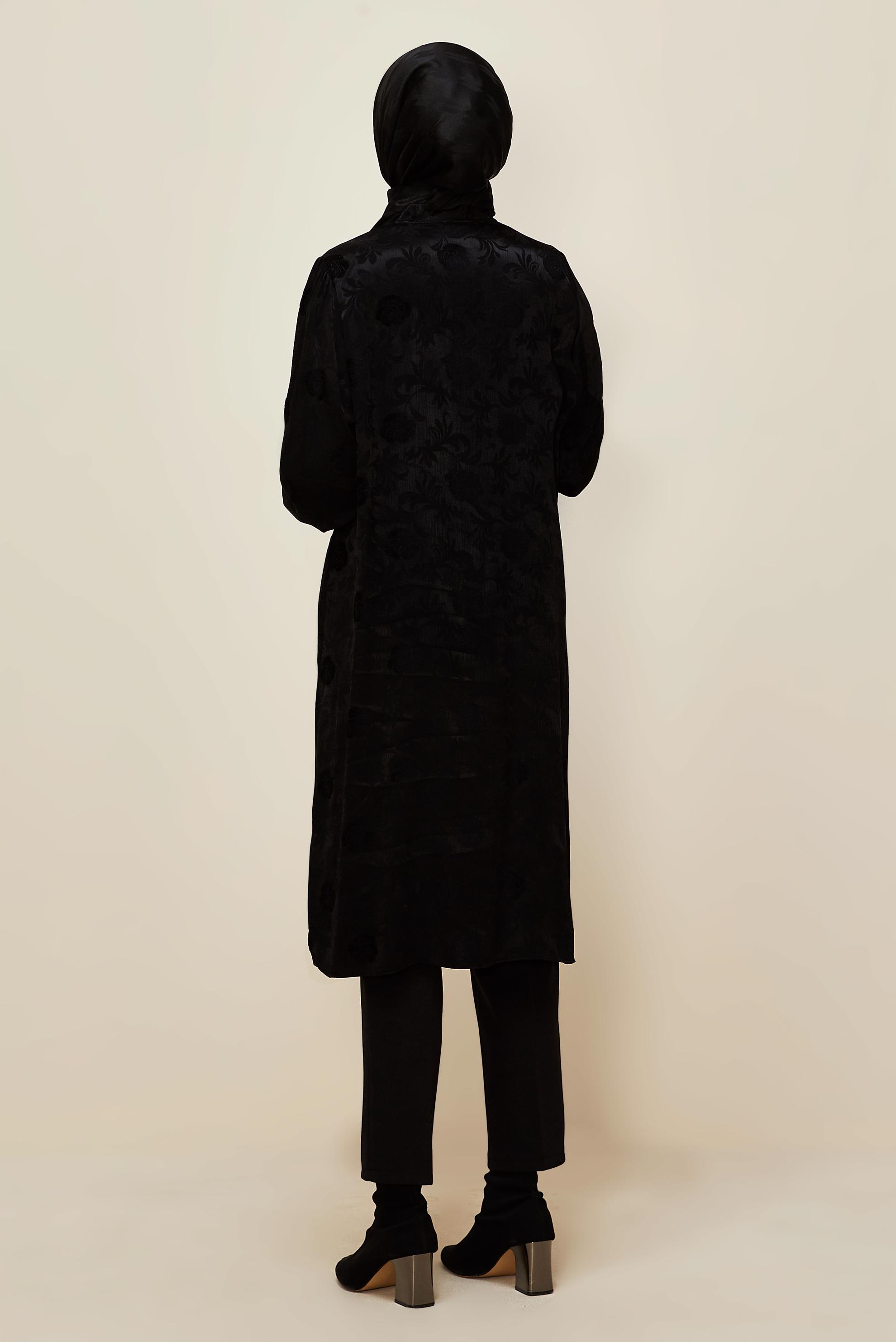 Hijab clothing BLACK SATIN TUNIC 46076