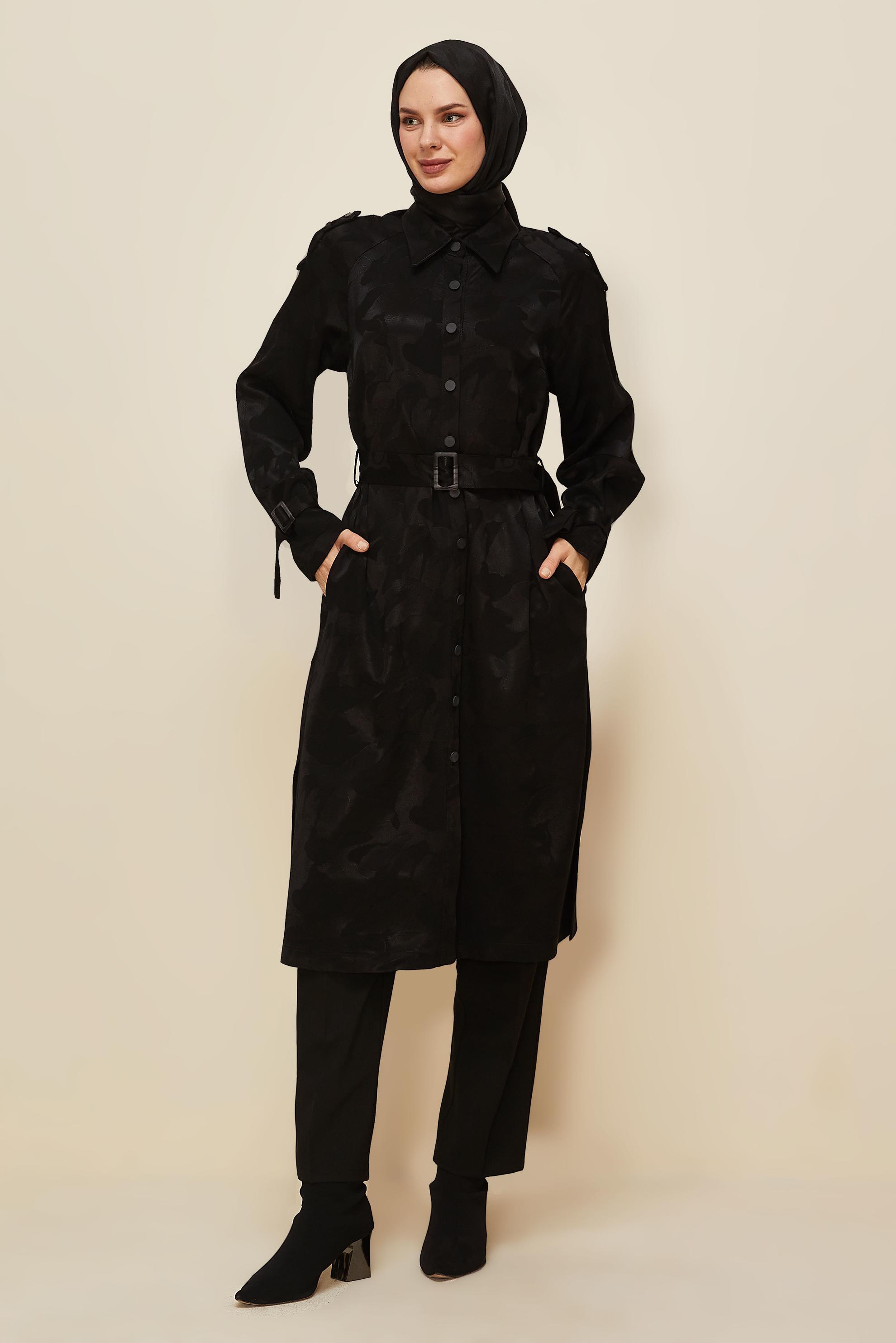 Tesettür giyim SİYAH 46078 9903 TUNİK 38-46 TEK42