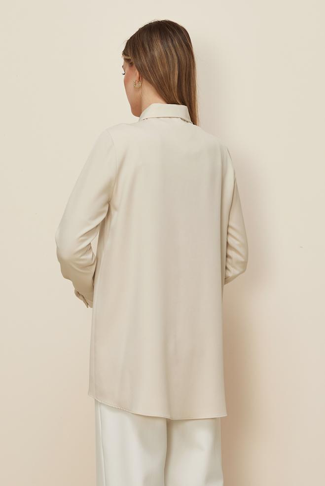 Tesettür giyim EKRU 46079 43961 TUNİK 38-44 - ALVİNA