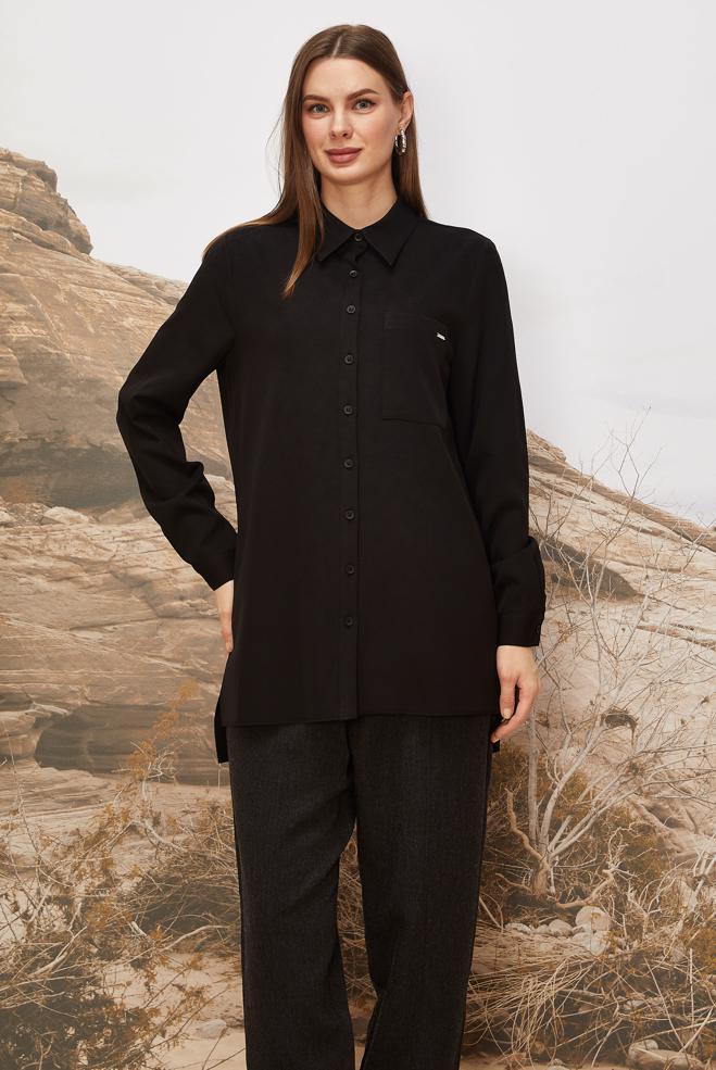 Tesettür giyim SİYAH 46080 43961 TUNİK 38-46 TEK 42 - ALVİNA