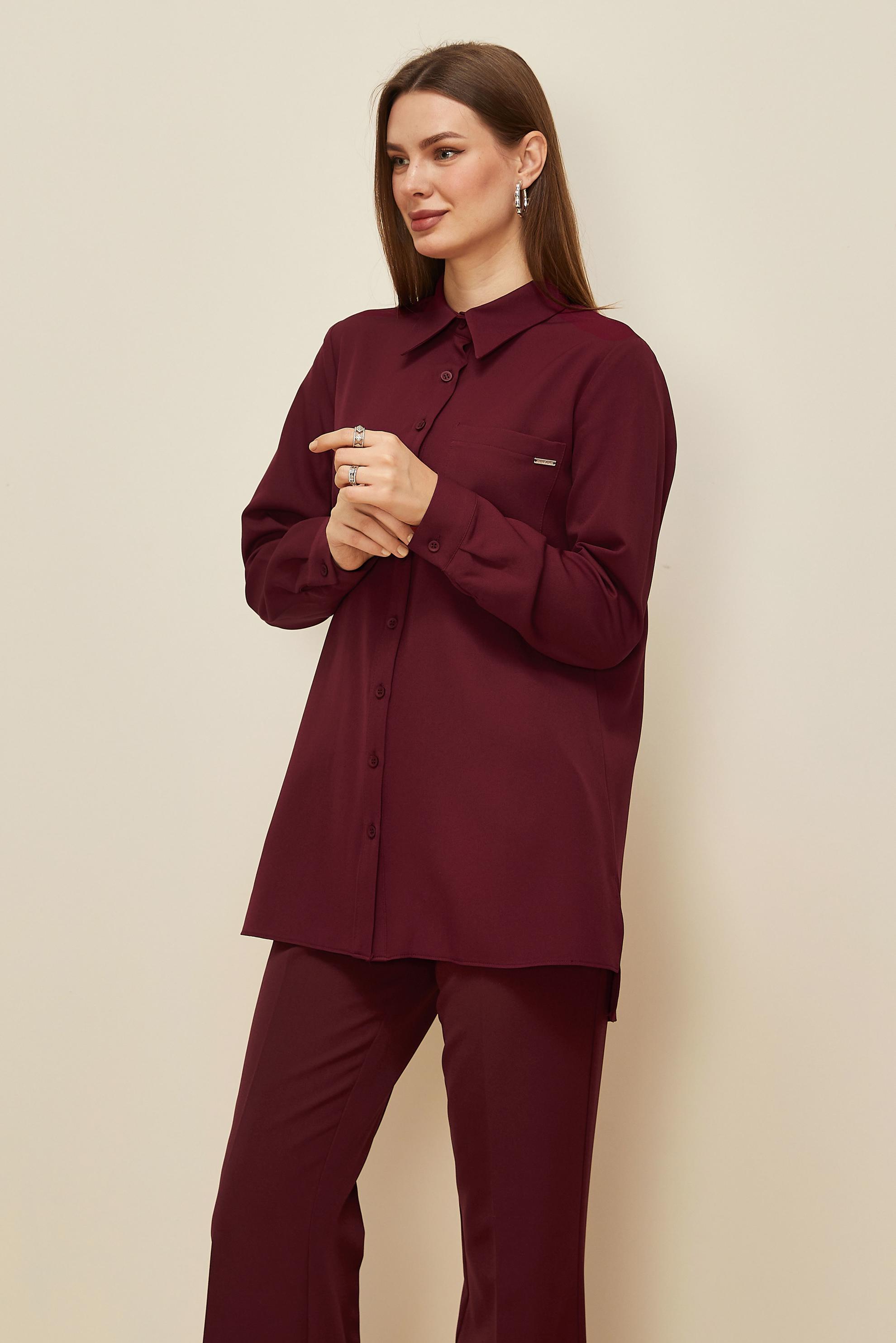 Tesettür giyim BORDO 46080 43961 TUNİK 38-46 TEK 42