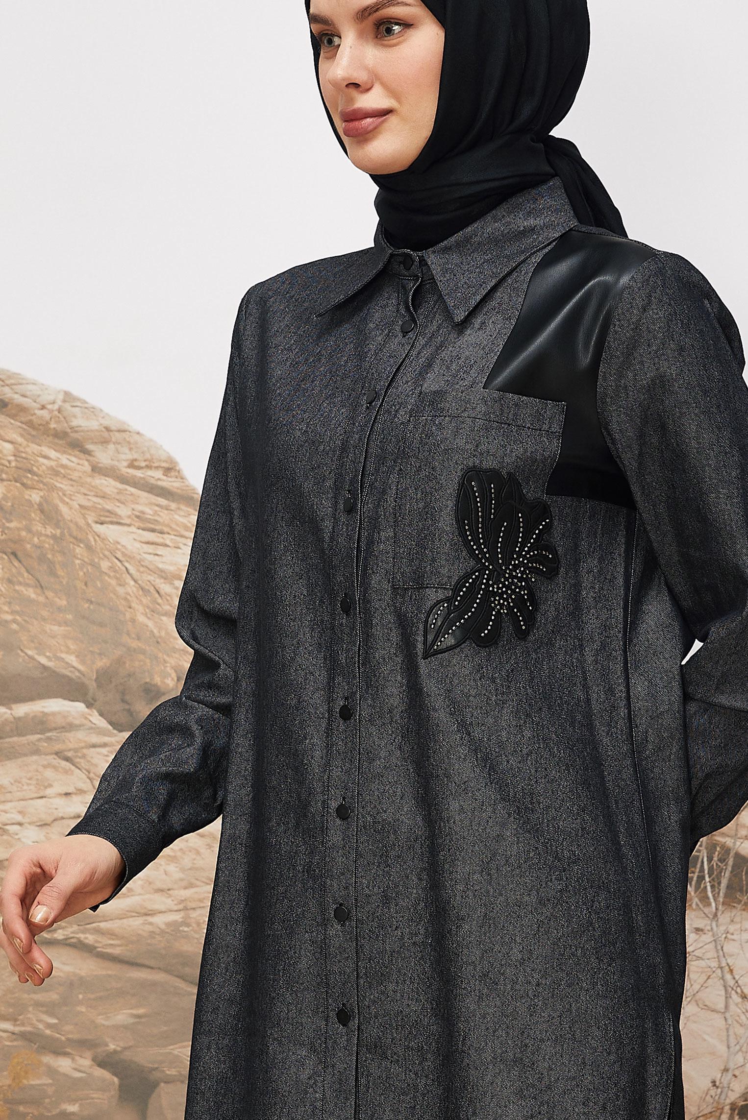 Tesettür giyim LACİVERT 46081 90607 TUNİK 38-46 TEK40