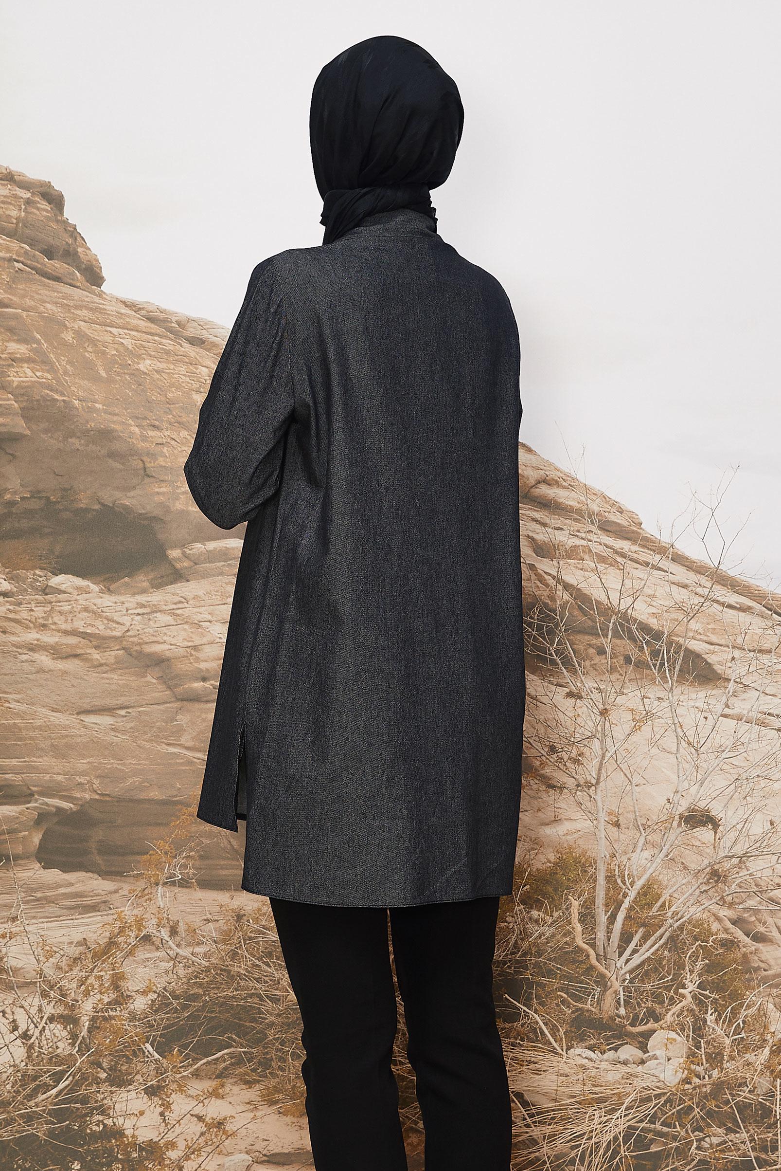 Tesettür giyim LACİVERT 46081 90607 TUNİK 38-46 TEK40