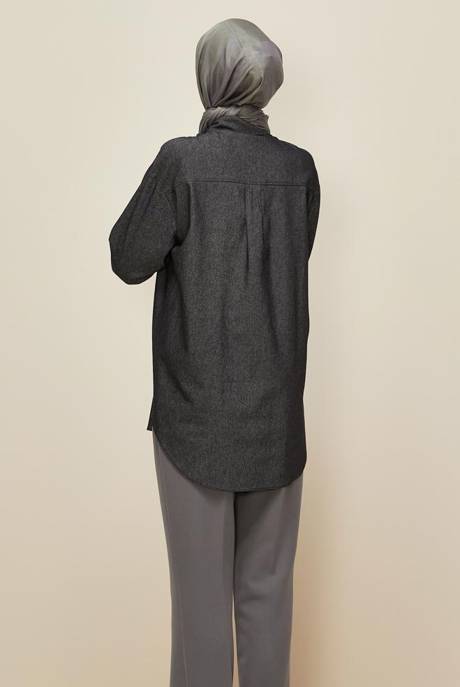 Hijab clothing NAVY BLUE 46082 90607 TUNİK 38-46 TEK 40 - ALVİNA