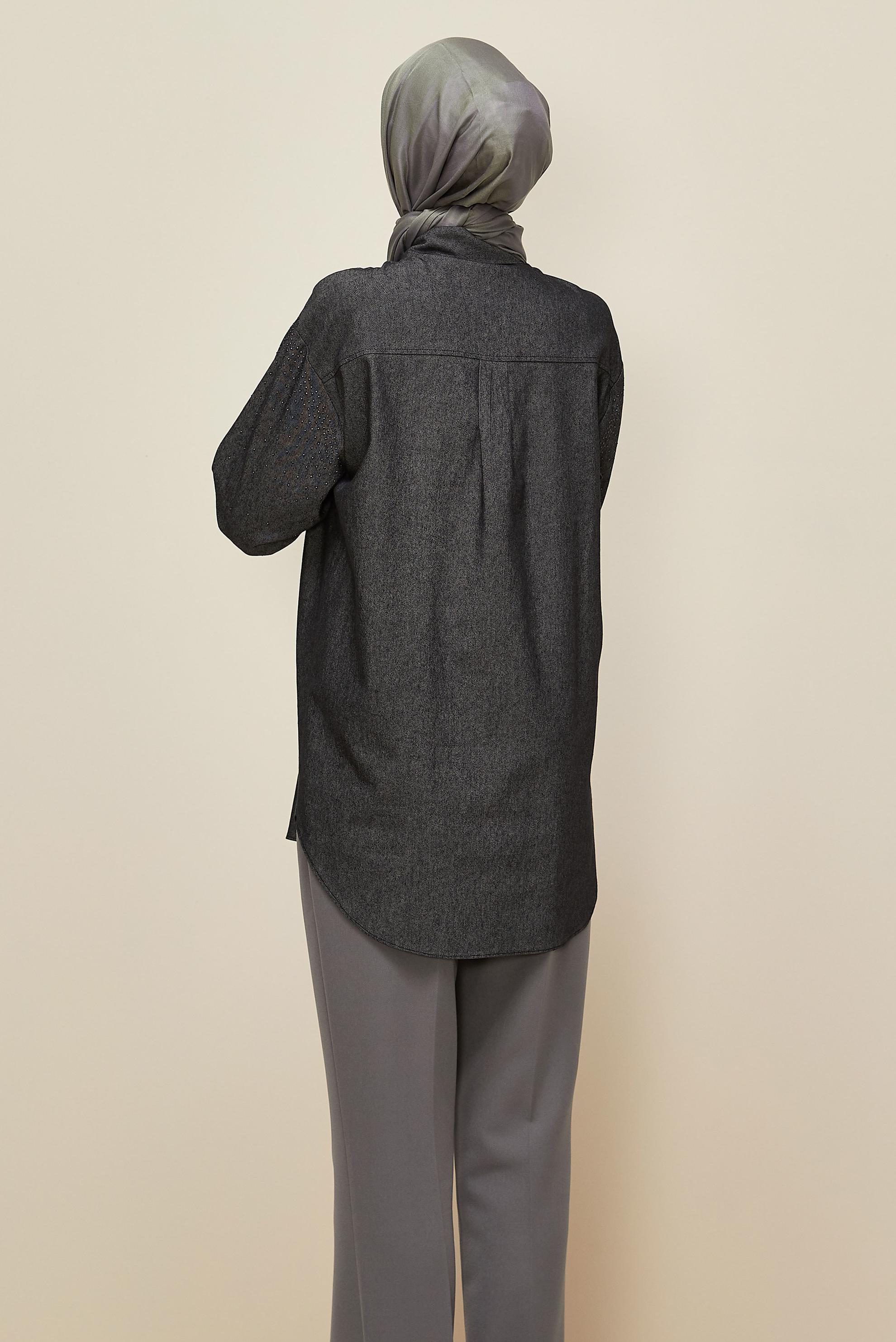 Hijab clothing NAVY BLUE 46082 90607 TUNİK 38-46 TEK 40