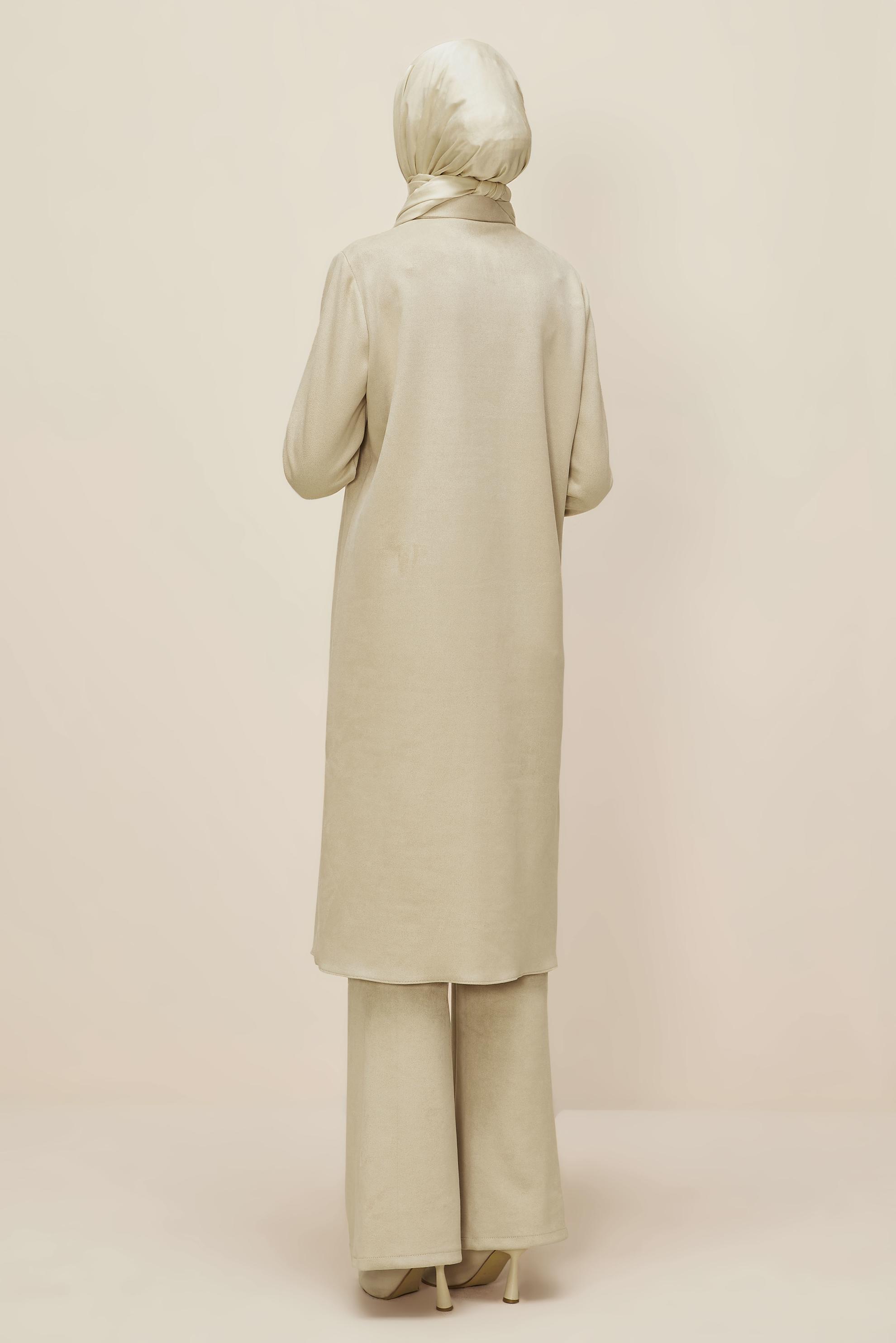Hijab clothing BEIGE SUEDE TUNIC 46086