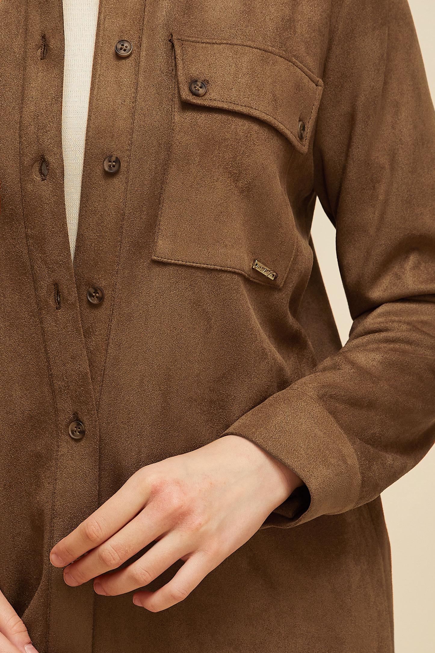 Tesettür giyim KAHVE SÜET TUNİK 46086