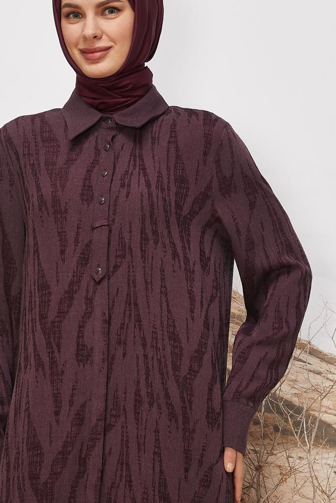 Tesettür giyim BORDO 46087 JAKAR 740 TUNİK 40-48 TEK 42 - ALVİNA