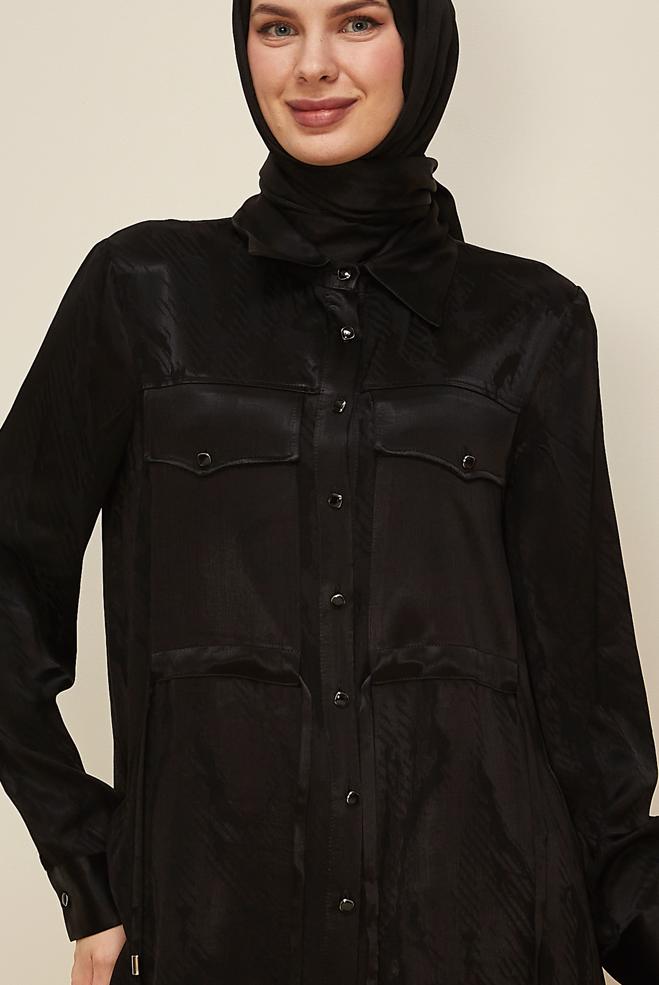 Tesettür giyim SİYAH 46088 8859 TUNİK 38-44 TEK 40 - ALVİNA