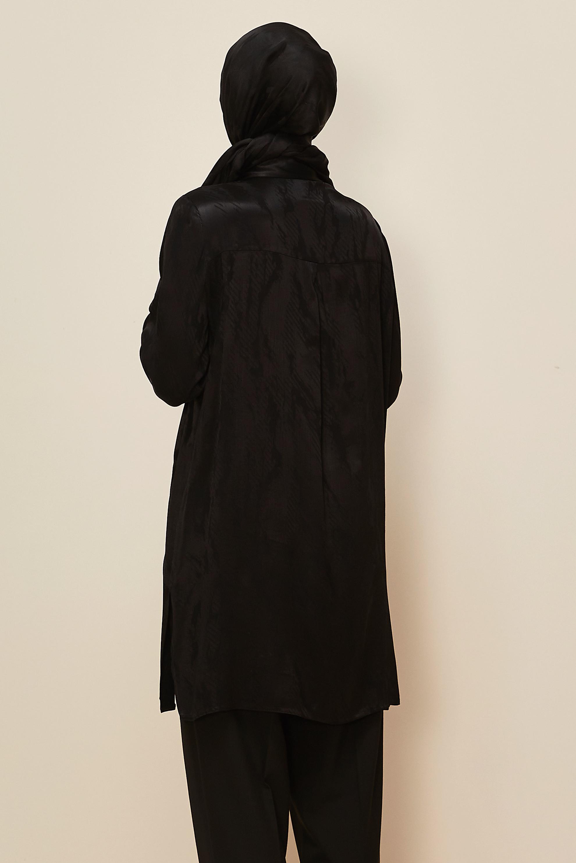 Tesettür giyim SİYAH 46088 8859 TUNİK 38-44 TEK 40