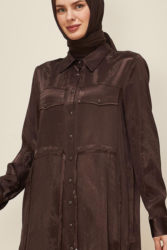 Tesettür giyim KAHVE 46088 8859 TUNİK 38-44 TEK 40 - ALVİNA