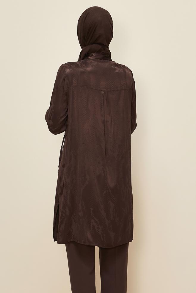 Tesettür giyim KAHVE 46088 8859 TUNİK 38-44 TEK 40 - ALVİNA