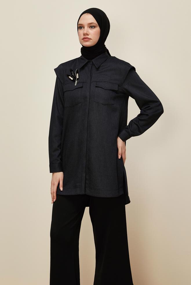 Hijab clothing GREY 46090 12542 TUNİK 38-44 TEK 40 - ALVİNA