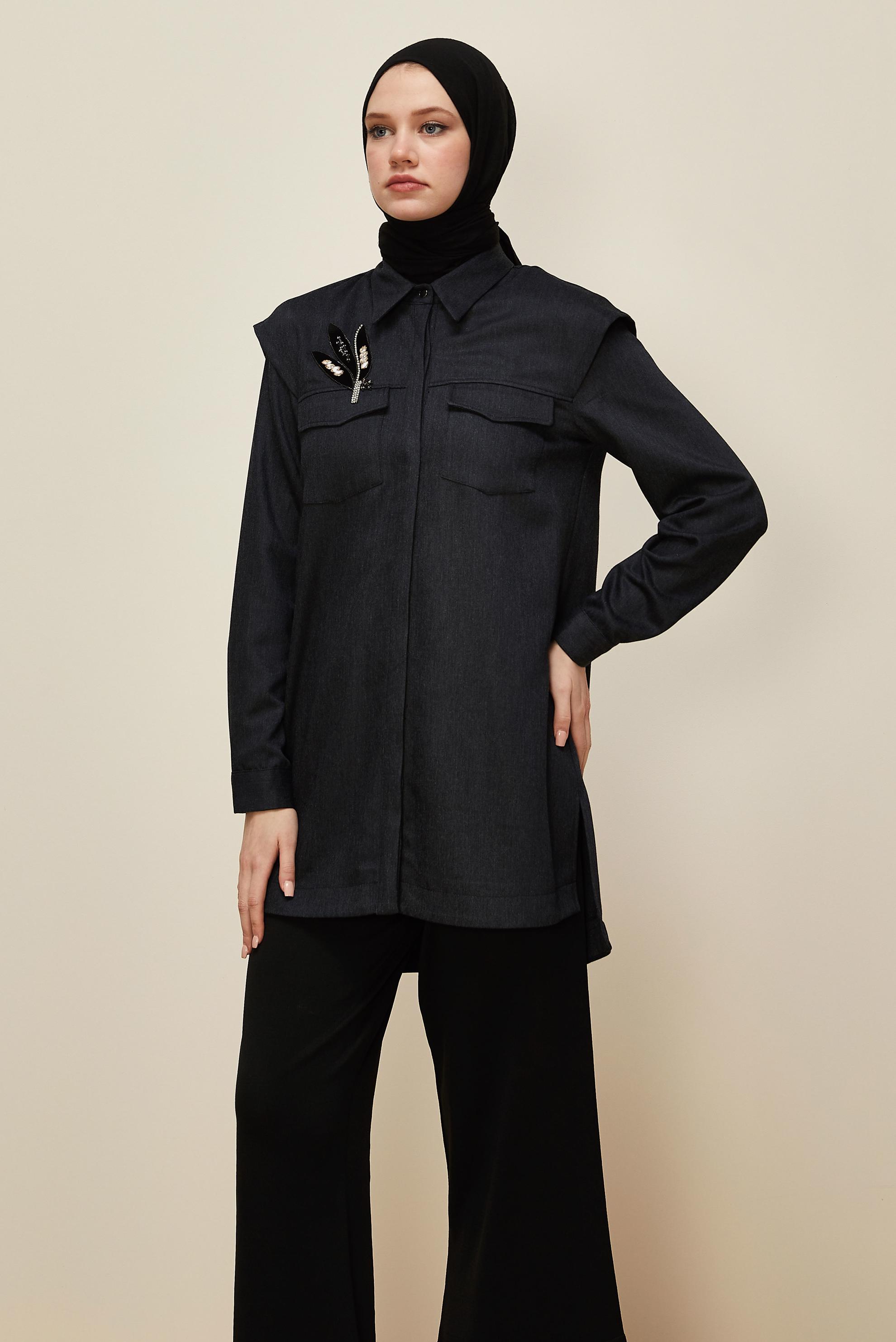 Hijab clothing GREY 46090 12542 TUNİK 38-44 TEK 40