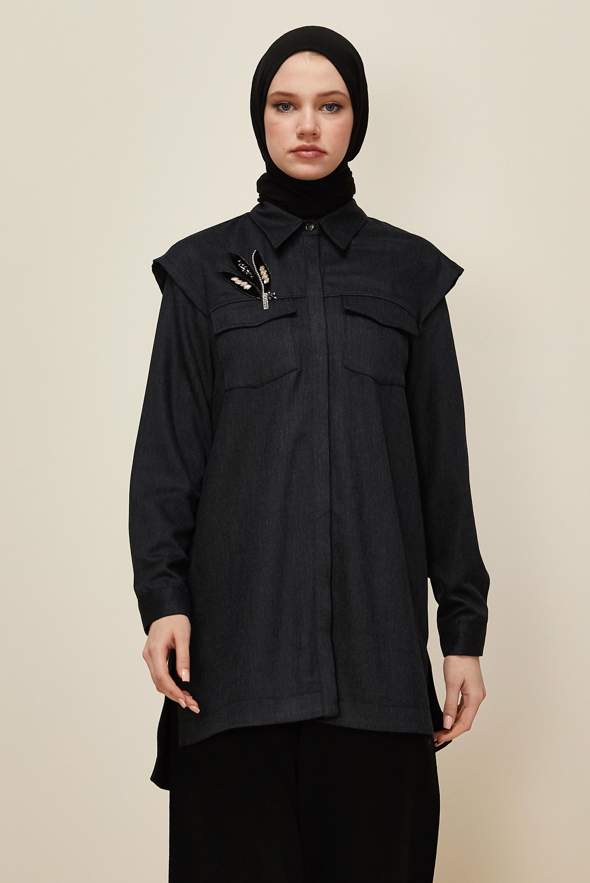 Hijab clothing GREY 46090 12542 TUNİK 38-44 TEK 40