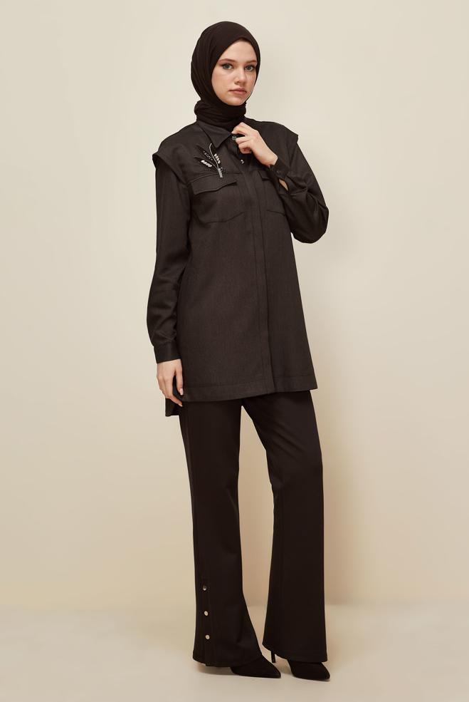 Hijab clothing BROWN 46090 12542 TUNİK 38-44 TEK 40 - ALVİNA