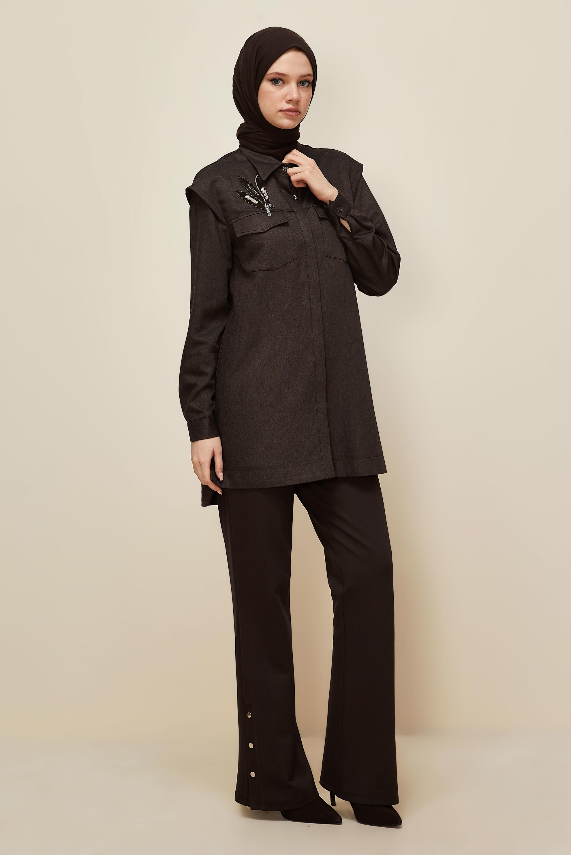 Hijab clothing BROWN 46090 12542 TUNİK 38-44 TEK 40