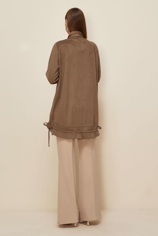 Tesettür giyim VİZON 46116 DOUBLE SÜET 174 TUNİK 38-44 TEK 40 - ALVİNA