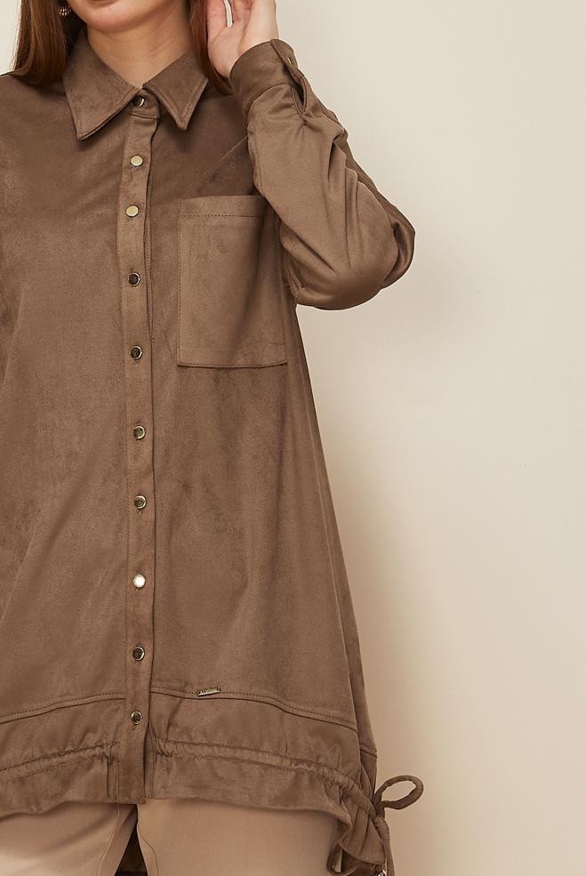 Tesettür giyim VİZON 46116 DOUBLE SÜET 174 TUNİK 38-44 TEK 40 - ALVİNA