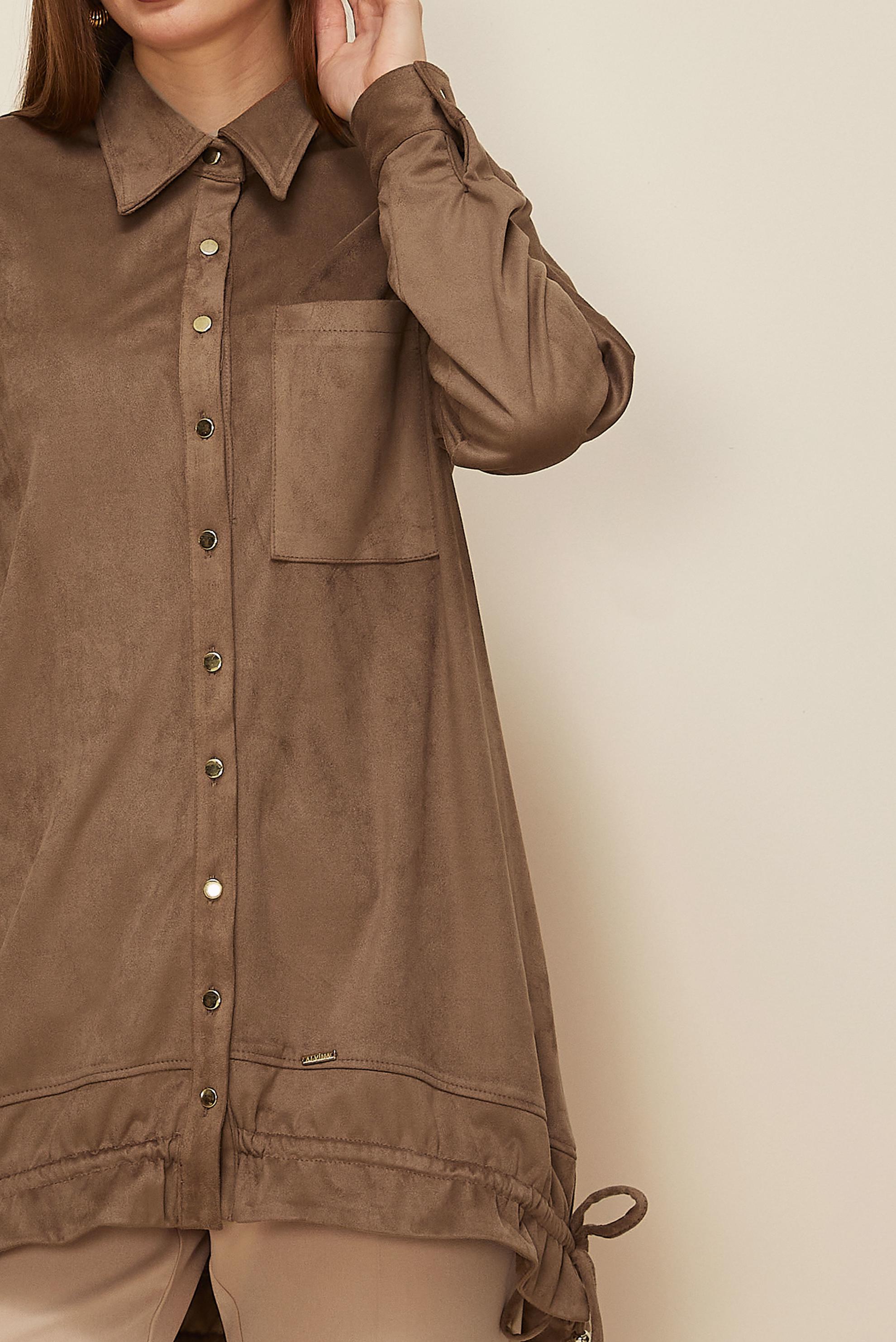 Tesettür giyim VİZON 46116 DOUBLE SÜET 174 TUNİK 38-44 TEK 40