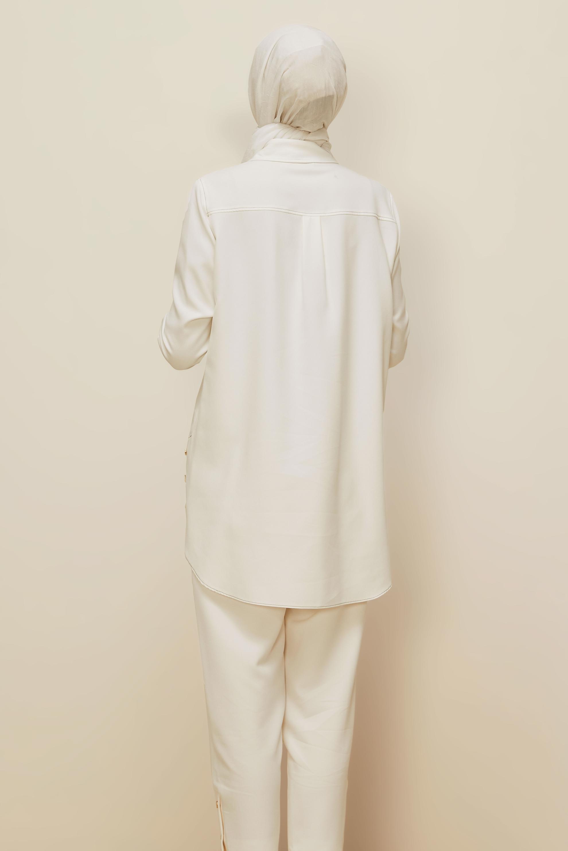 Hijab clothing WHITE SHIRT COLLAR TUNIC 46117