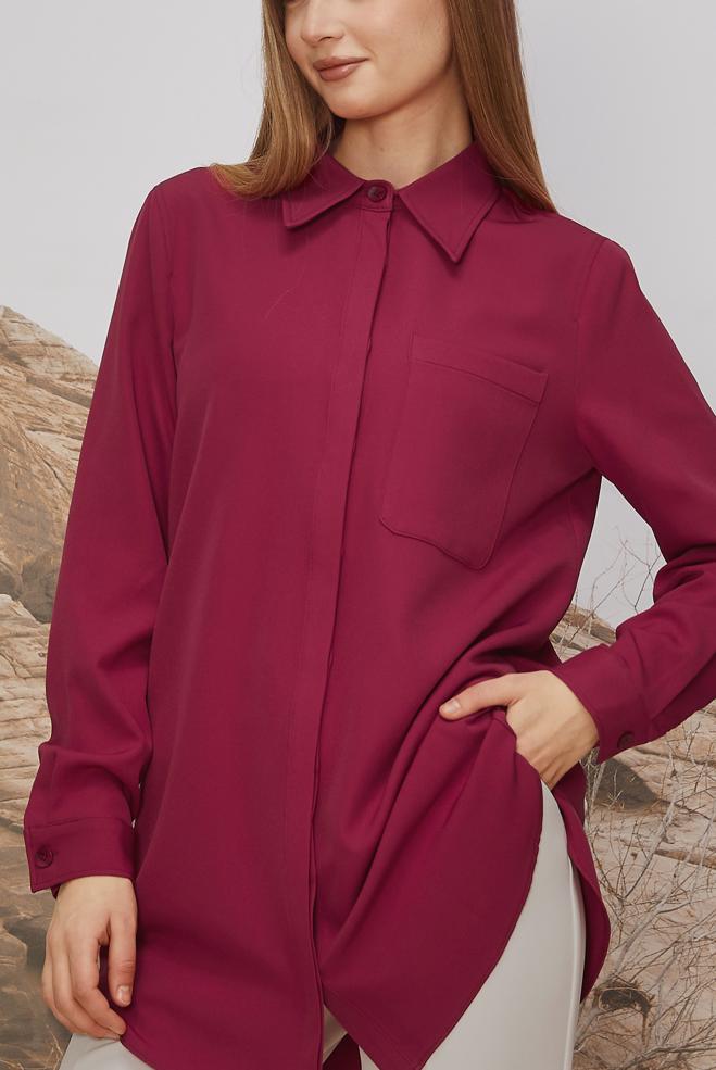 Hijab clothing FUCHSIA SHIRT COLLAR TUNIC 46117 - ALVİNA