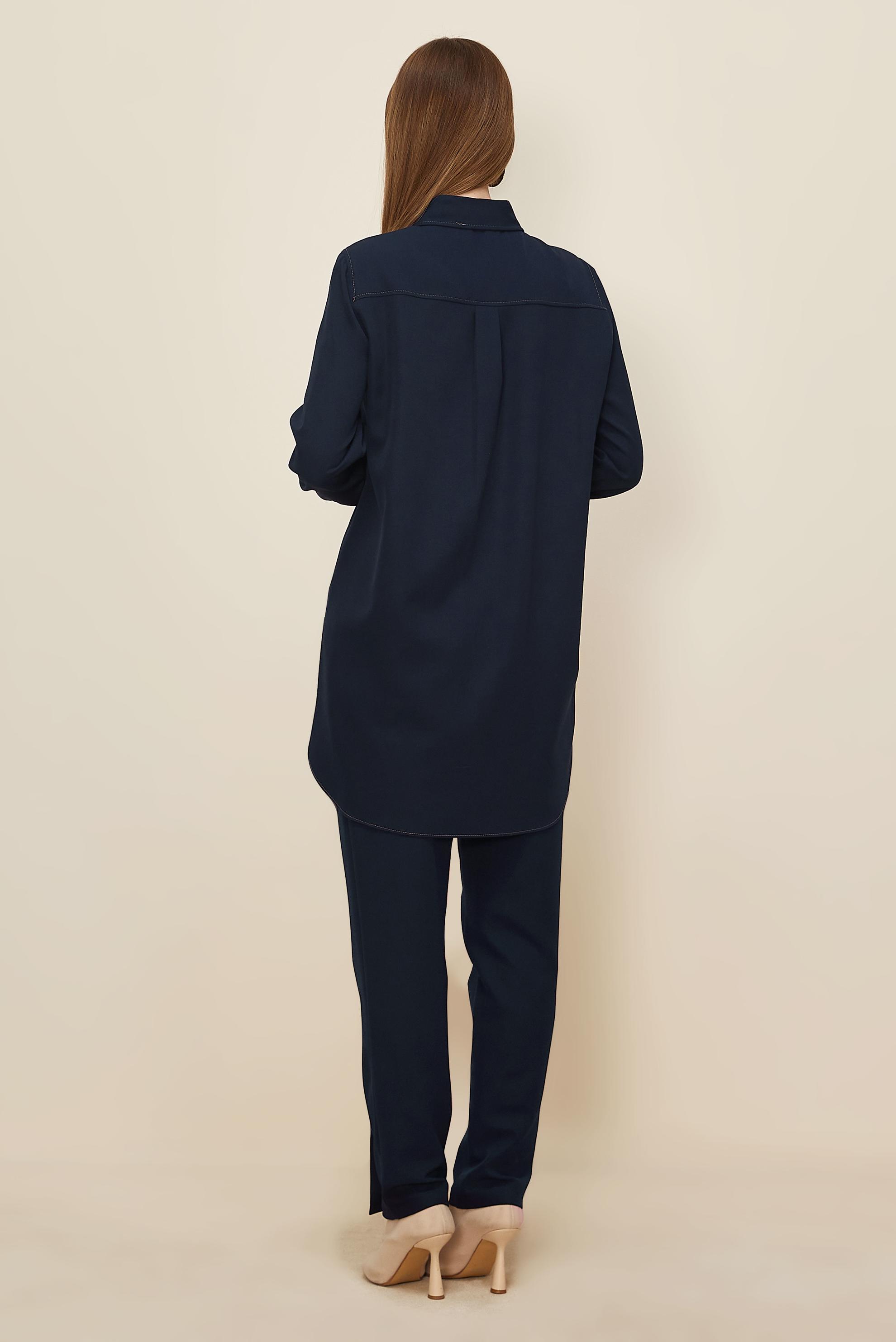 Hijab clothing NAVY BLUE SHIRT COLLAR TUNIC 46117