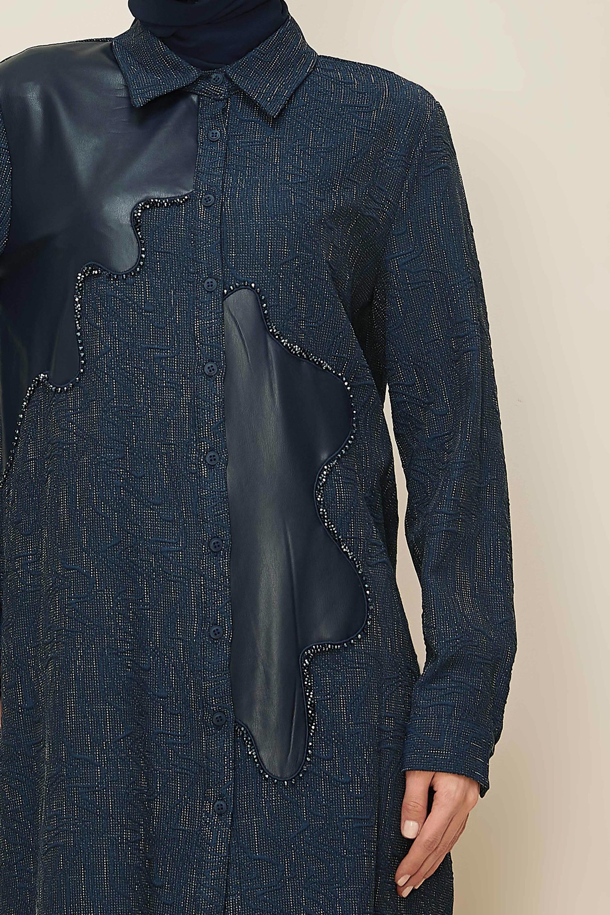 Tesettür giyim LACİVERT 46124 9836 TUNİK 40-48 TEK42