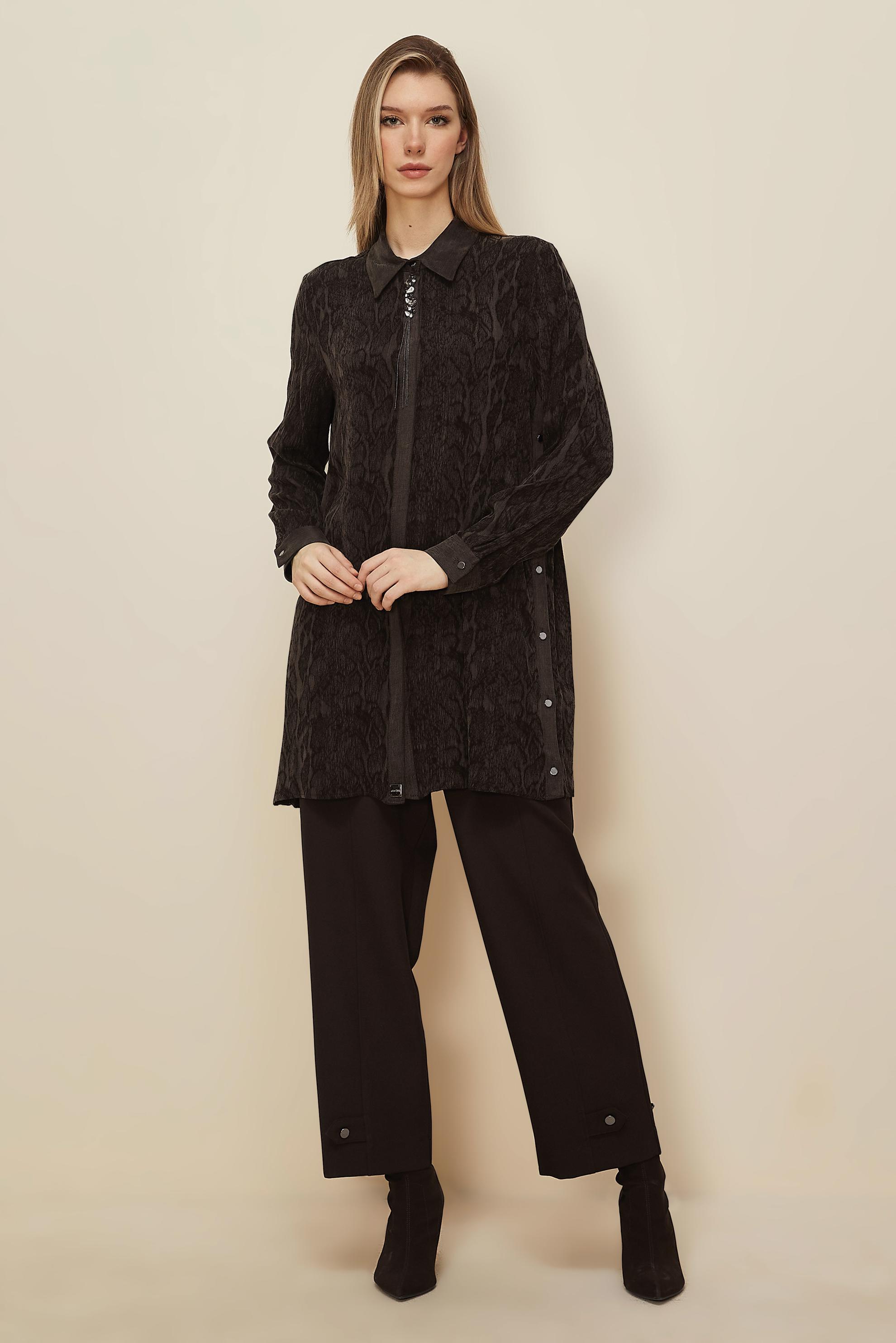 Hijab clothing BROWN 46128 BMK CUPRO TUNİK 40-48 TEK42