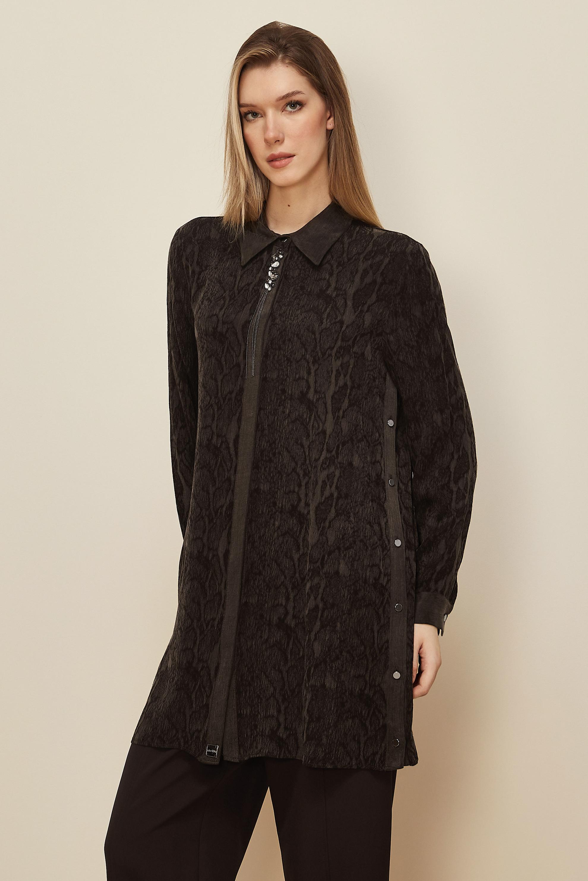 Hijab clothing BROWN 46128 BMK CUPRO TUNİK 40-48 TEK42