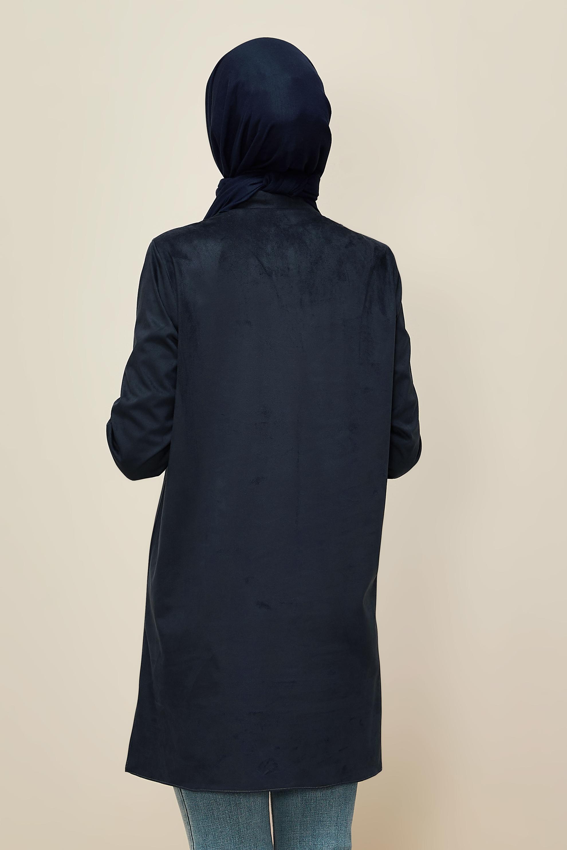 Tesettür giyim LACİVERT SÜET TUNİK 46131