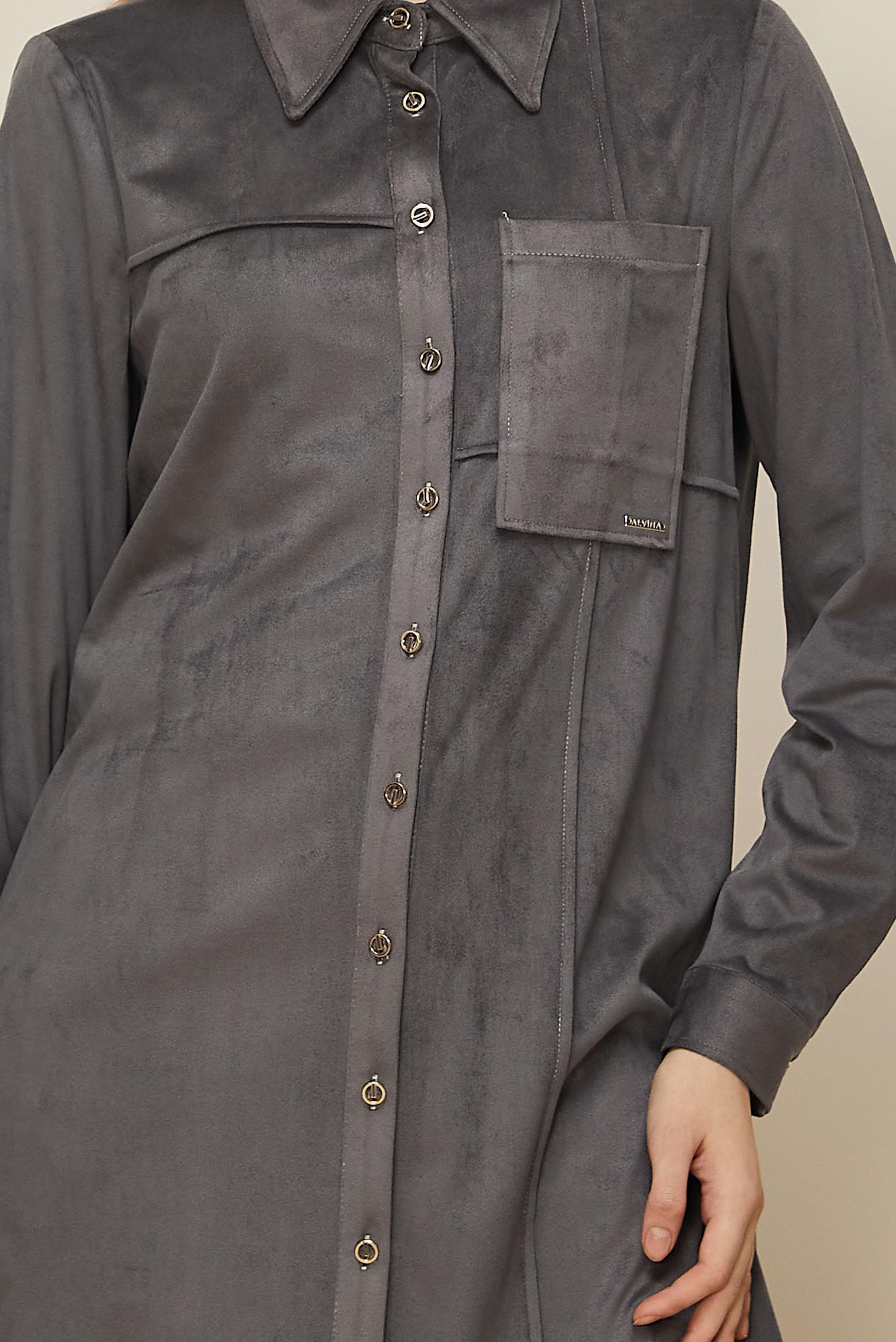 Hijab clothing GREY SUEDE TUNIC 46131