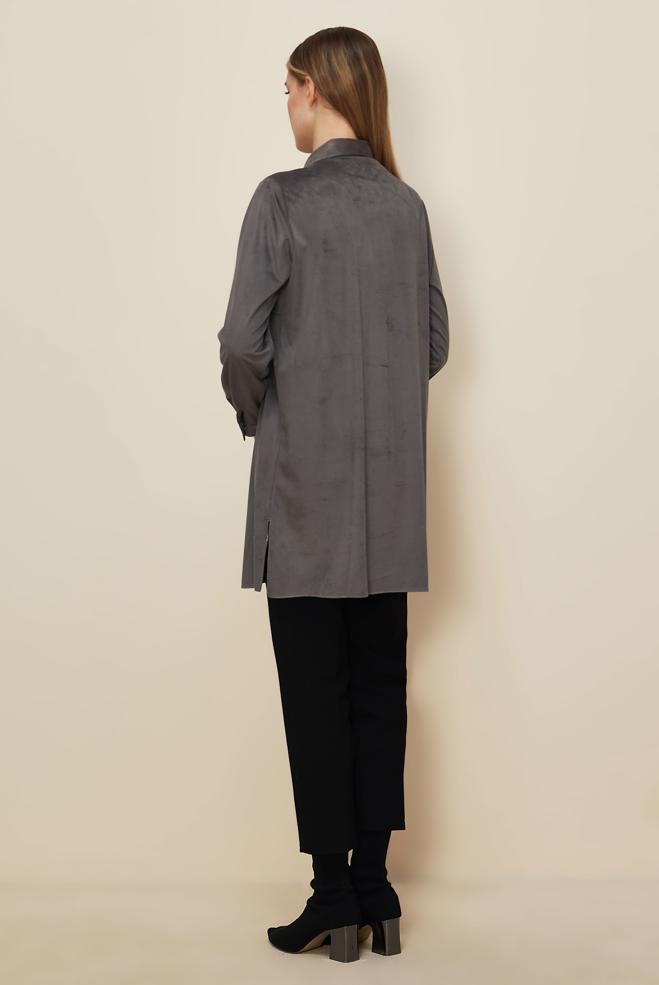 Hijab clothing GREY SUEDE TUNIC 46131 - ALVİNA