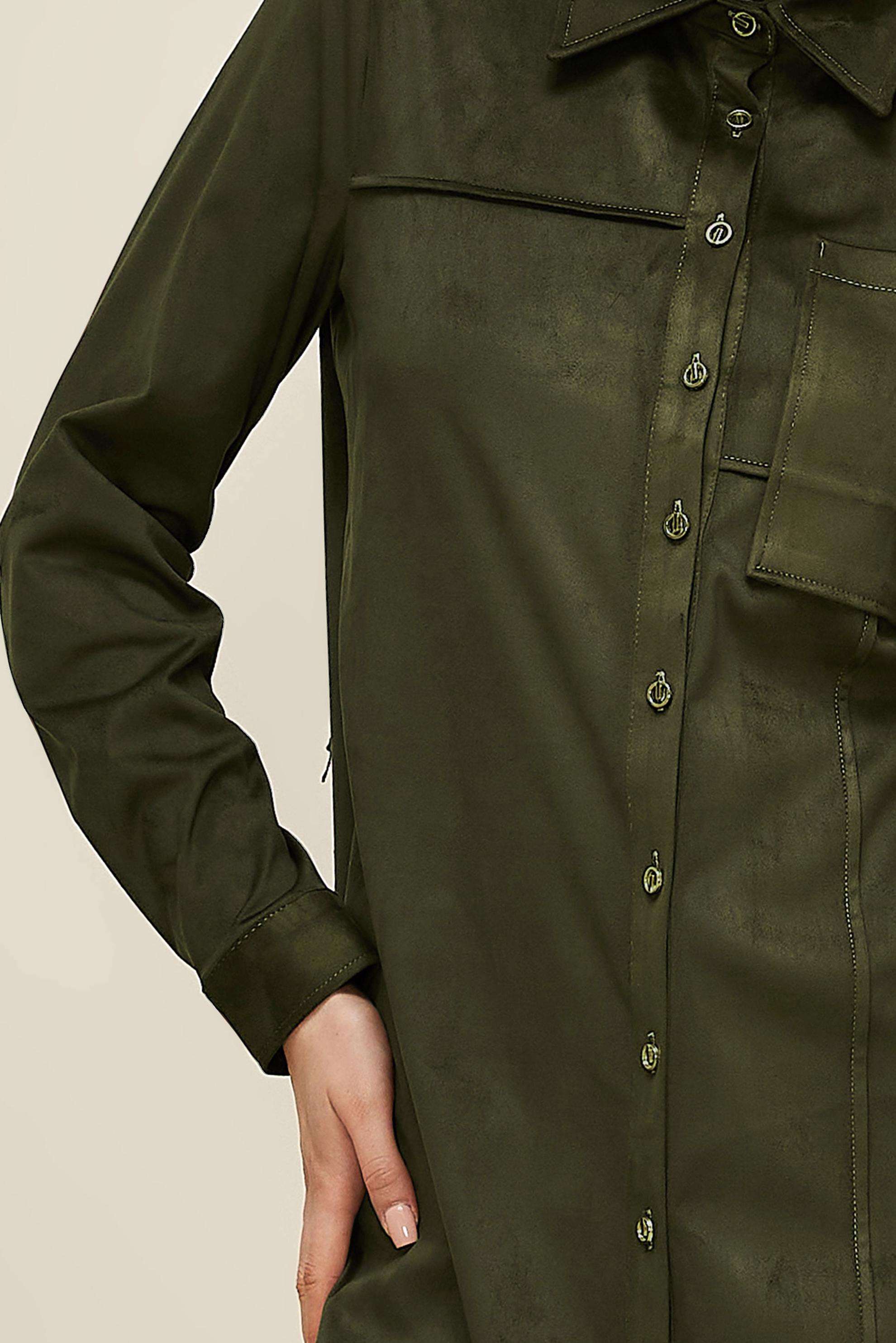 Tesettür giyim HAKİ SÜET TUNİK 46131