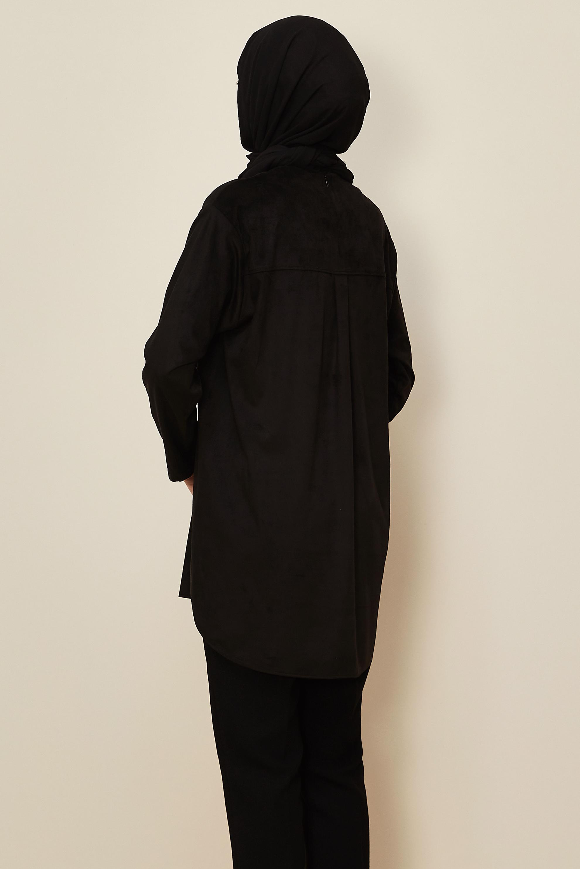 Hijab clothing BLACK SUEDE TUNIC 46136