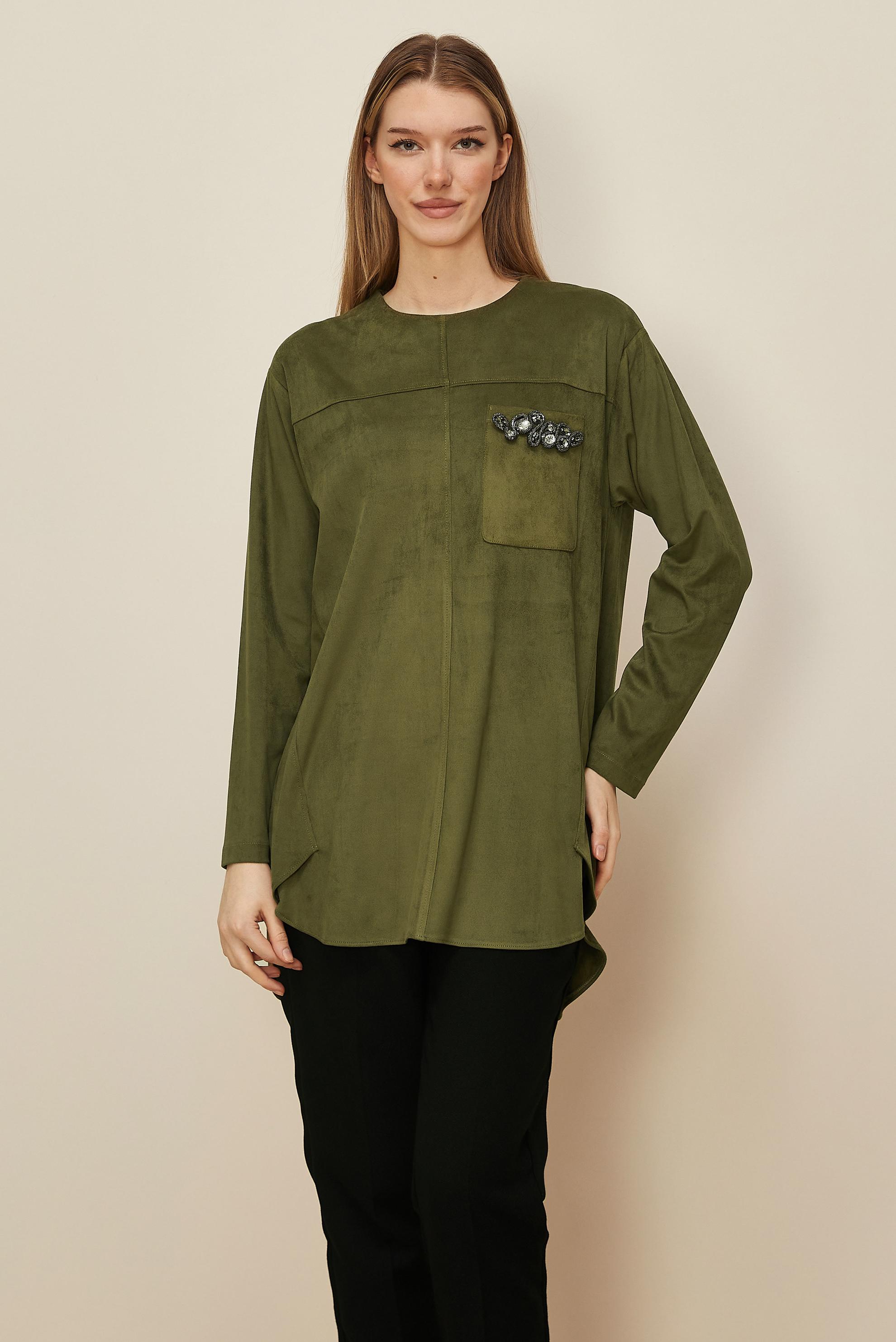 Hijab clothing KHAKI SUEDE TUNIC 46136